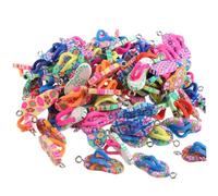 OSALADI 40 Pièces Pendentifs Argile Synthétique pour Bijoux DIY Breloques Colorées Doubles Faces Accessoires pour Bracelets et Colliers Cadeau Créatif Polyvalent