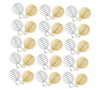 OSALADI 40 Pièces Spring Ball Charms For Jewelry Making Hollow Lantern Pendant Charms With Connector Rings For Bracelets And Earrings Iron Material Lightweight Design And Mix