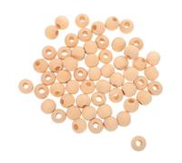 OSALADI 400 Pièces perles en perles à trous larges pour l'artisanat boules de bricolage en Sphères décoratives inachevé Beige