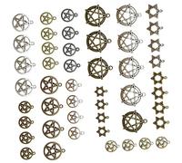 OSALADI 48 pièces Breloques Pentacle pour Fabrication de Bijoux DIY Pendentifs Vintage pour Bracelets Colliers Porte Clés Accessoires Décoratifs Polyvalents