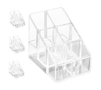 OSALADI 4pièces Boîte De Rangement Maquillage Avec Emplacements Pour Lèvres Et Vernis à Ongles Organisateur Cosmétique Transparent Pour Bureau Et Point De Vente