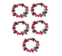 OSALADI 5 Pièces Couronne Anneau De Bougie Fleur Anneaux De Bougie De Houx Petits Anneaux De Bougie Anneaux De Chandelier De Noël Porte-Bougie De L'avent Plante Accessoires Plastique