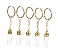 OSALADI 5 pièces Pendentifs Porte-clés Verre Transparent Petits Flacons Parfum Vides Bouteilles Verre Robustes et Légères Design Créatif Forme de Bouteille Flottante Accessoires Portables