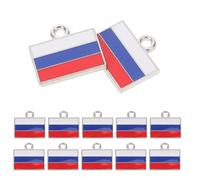 OSALADI 50 Breloques Pendentifs Drapeau Russe en Alliage Métal Breloques Vintage pour Création de Bijoux DIY Accessoires Légers pour Bracelets Colliers et Porte-Clés Décoration
