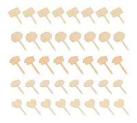 OSALADI 50 Étiquettes en Bois Réutilisables pour Plantes de Jardin, 5 Modèles, Identification Facile pour Jardin Potager et Fleurs, Matériau Naturel Sûr