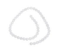 OSALADI 50 Pièces Bracelet Perles de Gemmes Naturelles Bracelet Œil de Chat Décoratif de Perles Rondes Blanches Accessoire pour Unisex et Occasions Spéciales