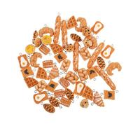 OSALADI 50 pièces Creative Resin Cake Bread Pendants DIY Jewelry Charms For Necklace Earring Making Skin Friendly Assorted Style Accessories