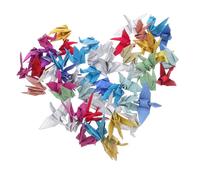 OSALADI 50 Pièces Origami Cranes DIY Glitter Paper Folded Decorations Romantic Hanging Ornaments For Wedding Bridal Shower Anniversary Photo Props