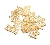 OSALADI 50 Pièces Pendentif accessoires en alliage année bijoux collier nombre Bricolage Le Nouvel An Charms Bulk charmes assortis pendentif numéro Charms Nouvel An pendentif charme Doré
