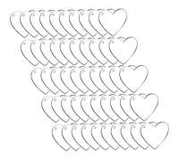 OSALADI 50 Pièces Porte Clés Cœurs Acryliques Transparents pour Sublimation Accessoires Clés Diy Artisanaux Disques pour Transfert Thermique