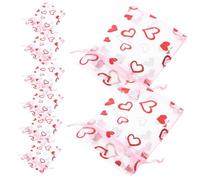 OSALADI 50 Pièces Sachet Organza Forme de Cœur Pochette à Bonbons Design Maille pour Mariages Fêtes avec Cœurs