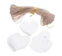 OSALADI 500 pièces Etiquettes Kraft Forme de Cœur avec Ficelle Étiquettes Blanches à Suspendre pour DIY Artisanat Mariage Fêtes et Prix Papier Kraft