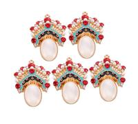 OSALADI 5pièces Breloques Alliage et Strass pour Bijoux Inspirées des Masques de Opéra de Pékin Lot de Pendentifs pour Création de Bijoux de Style Chinois