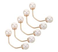 OSALADI 5pièces Lot de Boutons Décoratifs Métal avec Perles Artificielles Épingle de Sûreté Invisible pour Femmes Chemisiers Gilets et Loisirs Créatifs