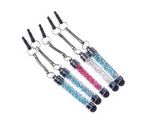 OSALADI 5pièces Stylo Tactile Capacitif Cristaux Décoratifs Mini Design Portable pour Téléphones Et Tablettes Embout Caoutchouc Doux Antirayures Stylet Rhinestone Élégant
