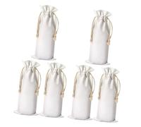 OSALADI 6 Paquet à Cordon pour Bouteille de Vin en Tissu Réutilisables, Lot de 6, Design Imprimé Élégant, Fermeture par Cordon, Protège et Emballe Bouteilles de Vin