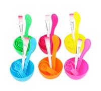 OSALADI 6 Pièces Bol à Masques Diy, Accessoire de Fabrication de Masques, Pp, Portable, Configuration Complète, avec Cuillères Doseuses, pour Soins du Visage à Couleur Aléatoire