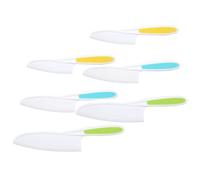 OSALADI 6 Pièces Couteau à Gâteau en PP, Coupe-fruits Sûr | Lame Dentelée Sécurisée, Poignée Colorée Blanche, pour Ananas et Légumes Feuillus, Usage Classe