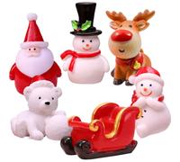 OSALADI 6 Pièces Décoration de Noël Miniature Père en Résine | Modèle Compact, Style Réaliste et Charmant, Décor de Chambre, Usage Maison, Esprit Festif, Finition Soignée Style Aléatoire