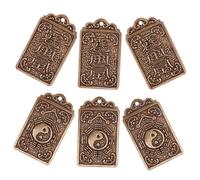 OSALADI 6 Pièces Pendentif Laiton Étiquette Ornement Pour Porte-clés Décoration Breloques Suspendues Fabrication Porte-clés Avec Huit Diagrammes