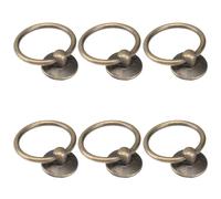 OSALADI 6 Pièces Poignée Circulaire Rétro Noire en Alliage Zinc Fer | Décorative, Installation Facile, Finition Café, pour Placard et Commode, Forme Ronde, Style Ancien
