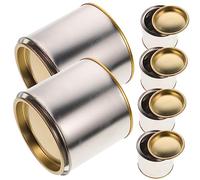 OSALADI 6pièces Boîtes De Peinture Fer Rondes Conteneurs Durables Pour Encre Et Stockage Pratique Des Peintures