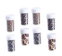 OSALADI 8 Autocollants Nail Art Léopard pour Ongles Décorations Papier Étoiles Motifs en Flacon Facile à Appliquer pour Manucure Mains et Pieds Accessoires Nail Art