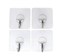 OSALADI 8 pièces Crochet Adhésif Mural Transparent Fort Lot de Fixation sans Perçage pour Cuisine et Chambre Support Durable sans Trace Installation Facile