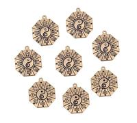 OSALADI 8 Pièces Tai Chi Bagua porte clés décor antique taï charmes de divination yang un B Pendants de chaîne-clés Pendentif rétro pendentifs porte-clés rétro ornements clés cuivre Doré