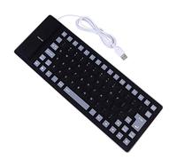 OSALADI 85 Touches Clavier en Silicone Pliable Étanche Clavier Silencieux Ultra-Mince Filaire USB pour Ordinateur Portable Ordinateur Portable Noir