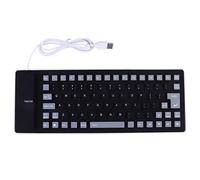 OSALADI 85 Touches Roll up Clavier en Silicone Résistant à l'eau Clavier Filaire USB Ultra Mince Et Silencieux pour Ordinateur Portable Noir
