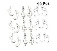 OSALADI 90pièces Pendentif Forme De Note De Musique Argenté Kit De Bijoux Soi-même Pendentif Pour Porte-clés Et Collier