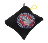 OSALADI à Bijoux Croix De Grâce Porte Chapelet Porte-clés Porte-Monnaie Pochette à Fermeture Éclair Porte-Monnaie pour Femme De Chapelet Médaille De Saint Benoît en Tissu Black