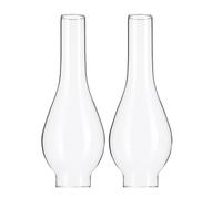 OSALADI Abat-Jour en Verre Transparent pour Lampe à Pétrole Diamètre 5 CM 2 Pièces 38 Trous Compatible Lanternes Rétro Accessoires de Remplacement pour Éclairage Intérieur et
