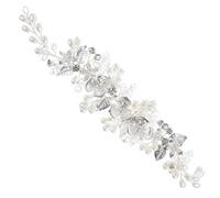 OSALADI Accessoire Coiffure Mariage Femme Argenté en Alliage Perles et Cristaux, Bandeau Ajustable pour Mariée et Demoiselles D’honneur, Ornement Cheveux Élégant pour Cérémonie et Fête