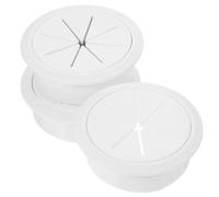 OSALADI Accessoire De Bureau Élégant Lot De 3 Ronds en Plastique pour Trous De Câbles Blancs