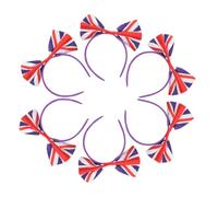 OSALADI Accessoires Coiffure 6 Pièces Bandeaux à Drapeau National Britannique Nœud, pour Supporters de Football et Occasions Festives