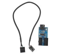 OSALADI Adaptateur Concentrateur USB 2.0 9 Broches Double 9 Broches pour Pc Bureau, Câble Anti-interférences, Fixation Adhésive Stable, Usage Informatique Desktop, Installation Simple, Couleur Noire