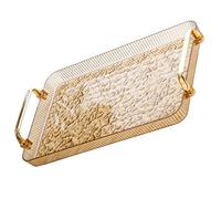 OSALADI Alimentaire Plateau Rectangulaire Ambre Effet Craquelé et Fruits 1 Couche Cuisine et Bureau Assiette Pratique et Décorative