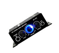 OSALADI Amplificateur Audio Numérique Stéréo 2 Canaux 12v Pour Haut-parleur Passif, Utilisateur Multimédia, Design Compact, Double Basses Et Aigus Réglables, Usage Tv Et Ordinateur, Finition Led Bleue