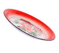 OSALADI Assiette Ronde Émaillée Vintage, Plateau de Service à Fruits, Style Chinois Rétro, Surface Lisse sans Bavures, pour Boulangerie et Boutique Alimentaire