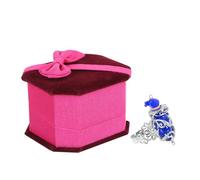 OSALADI Bague Aromatique Réglable, Anneau Décoratif En Alliage Électroplaqué Bleu, Bijou De Doigt Féminin Pour Fête Et Tenue Quotidienne, Anneau De Doigt Original Flacon D’huile Essentielle Intégré