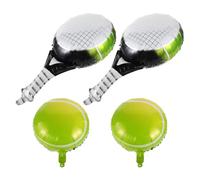 OSALADI Ballons de Tennis Gonflables 18 Pouces Vert et Noir 4 Pièces Raquettes Tennis Décoration Suspendue pour Fête D’Anniversaire Thème du Sport Ballon de Fête et Accessoire