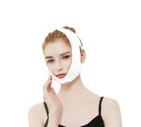 OSALADI Bande Respirante de Visage en V pour Lifting Facial, Sangle du Muscle Masséter Ajustable, Mentonnière Blanche 073 pour Raffermissement et Tonification, Ceinture Visage Confortable