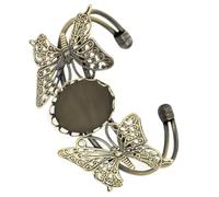 OSALADI Base de Cercle en Cuivre Creuse pour Bracelet Bijou Léger et Surface Lisse, pour Création Bracelet Patch de Temps 18x25 Mm en Contexte de Rendez-
