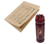 OSALADI Bâtons de Fortune Chinois en Bois Soigneusement Polis avec Seau de Rangement et Livret pour Jeu de Divination la Maison Bureau, Léger et Amusant Style Aléatoire