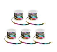 OSALADI Bobines de Fil à Paillettes Plates Colorées 5 M par Rouleau Lot de 5 Rouleaux pour Couture Décoration de Vêtements et Accessoires DIY Cordes à Paillettes pour Bricolage