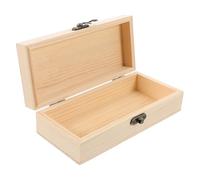 OSALADI Boîte à Bijoux en Bois Rectangulaire, Couvercle Sécurisé Beige | Surface Non Peinte, Alliage de Zinc, pour Créations Manuelles, Rangement D’objets, Décor Maison