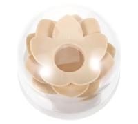OSALADI Boîte à Cotons-Tiges Forme Lotus Beige Couvercle Anti-Poussière Porte-Cure-Dents Compact et Portable Rangement Pratique pour Salle de Bain Chambre et Bureau