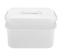 OSALADI Boîte à Outils de Manucure Portable Blanche, Conteneur de Stockage Multi-compartiments en Plastique Pp, Boîte de Rangement Pratique Poignée Ergonomique pour Soins des Ongles, Kit